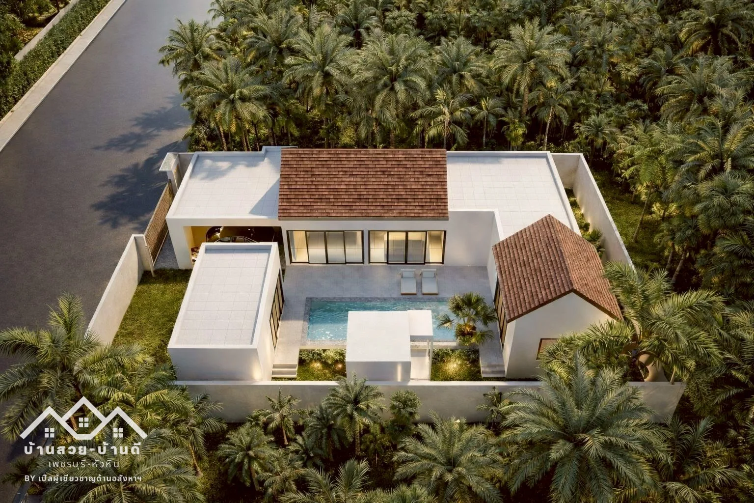 N202602003 บ้านเดี่ยวพูลวิลล่าสไตล์ทรอปิคอล ใจกลางเมืองหัวหิน - 3