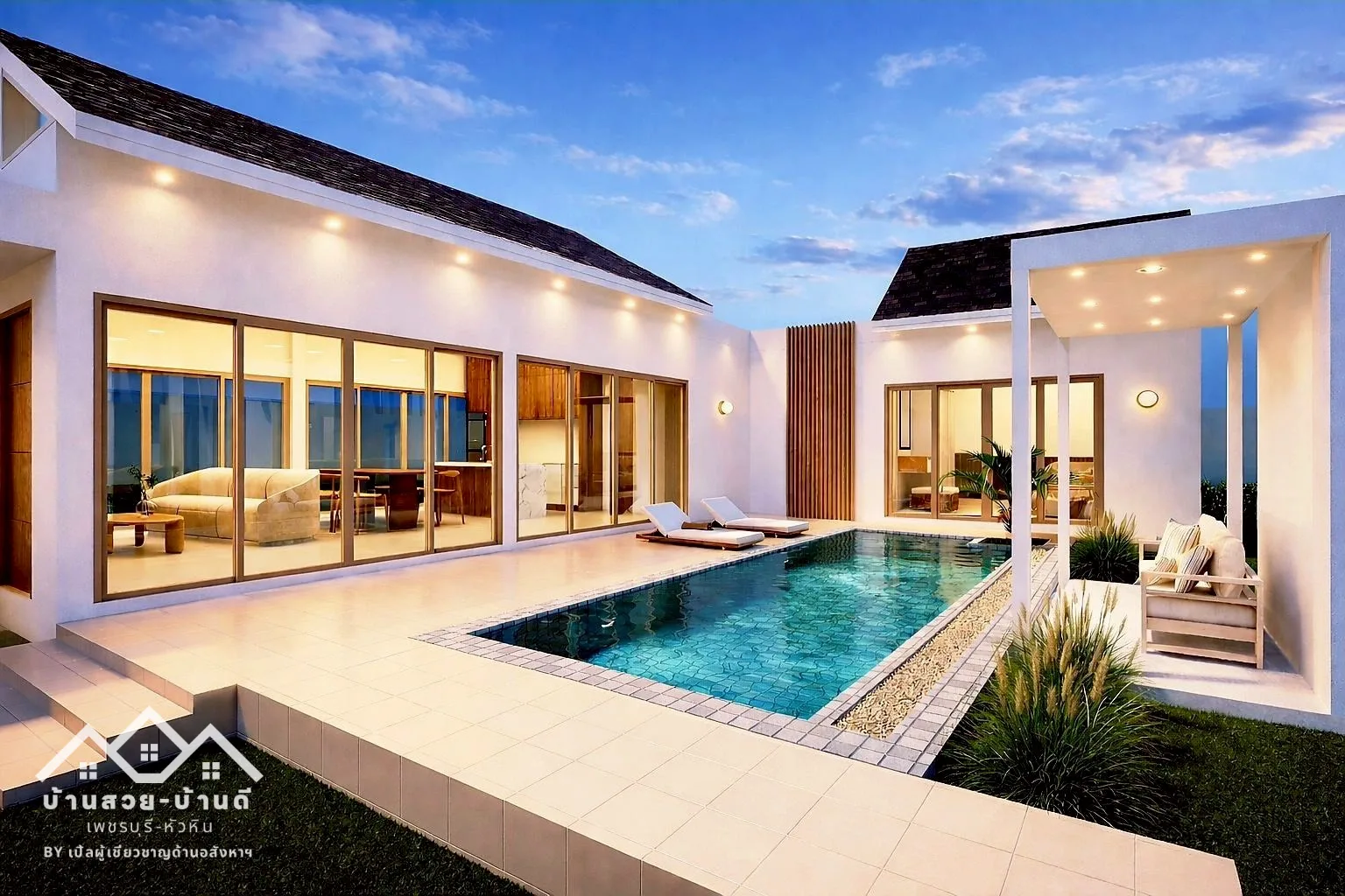 N202602003 บ้านเดี่ยวพูลวิลล่าสไตล์ทรอปิคอล ใจกลางเมืองหัวหิน